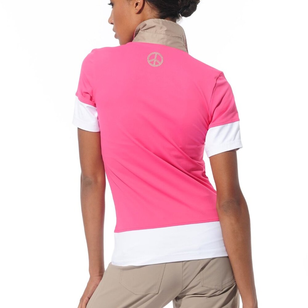 NWT MDC Meryl polo shirt flamingo/taupe - Picture 2 of 11